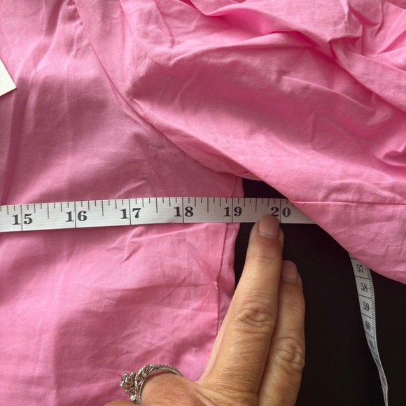 Womens &merci Pink Puff Sleeve Peplum Top - Picture 8 of 10